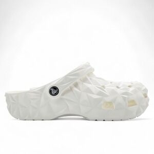 Crocs Classic Geometric Clog Slides Sandal 209563-100 White‎ Men's Size 12 NEW